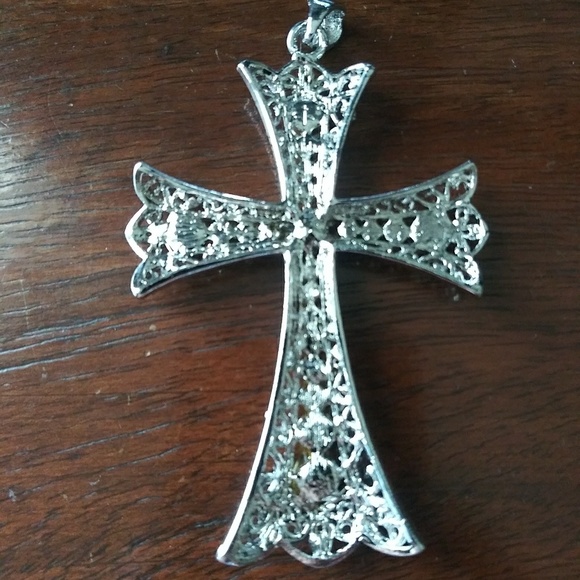 Very beautiful filigree cross pendant - Picture 6 of 8